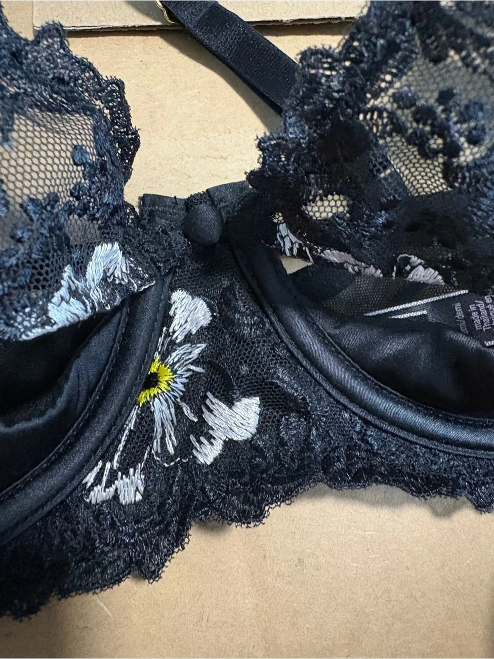 Victoria’s Secret Black Lace & Embroidered Demi Bra